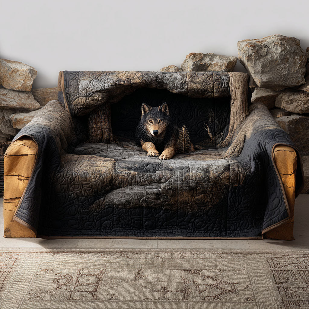 Quilted Sofa Cover with Wolf NCU0VT328