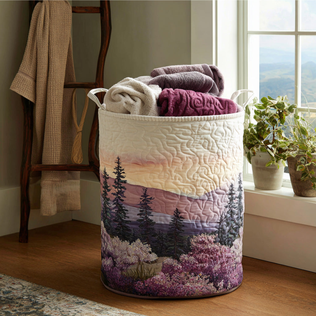 Quilted laundry basket with floral pattern NCU0QN006