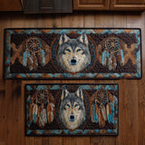 Non-slip kitchen rug with wolf and dreamcatcher NCU0NT10849