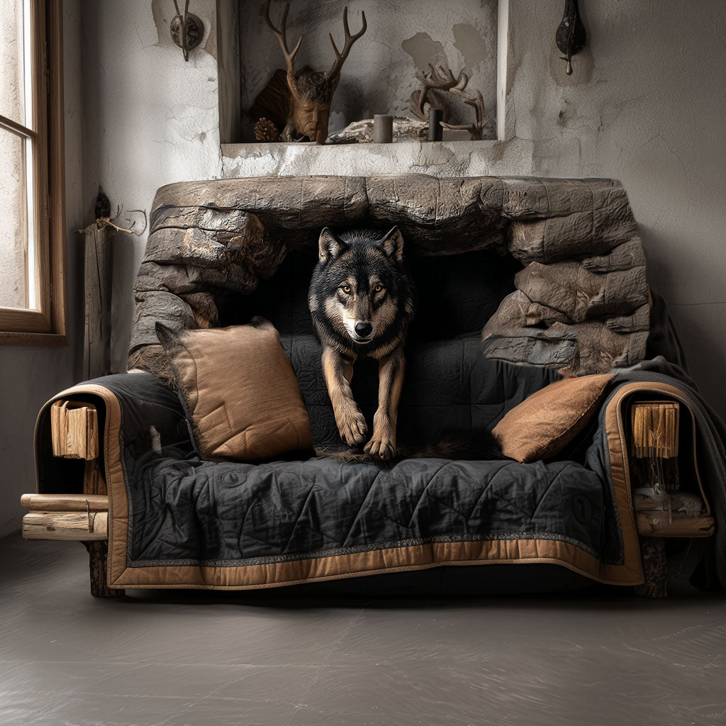 Quilted Sofa Cover with Wolf NCU0VT328