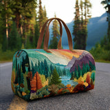 Quilted travel bag with bright forest NCU0DV7502