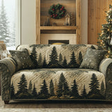 Quilted Sofa Cover Serenity in the Forest – Soft to the Touch