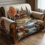 Quilted Sofa Cover Forest – Non-Slip