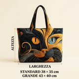 Quilted Bag - Mysterious Cat – Spacious and Lightweight