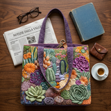 Quilted Floral Bag - Succulent Garden – Two Sizes